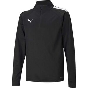Puma Childrens/Kids TeamLIGA Quarter Zip Fleece Top / Black